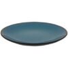 ASSIETTE RONDE PLATE EN PORCELAINE TURQUOISE DIAM 27cm ELIN