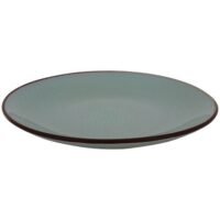 ASSIETTE RONDE PLATE EN PORCELAINE VERTE DIAM 27cm ELIN