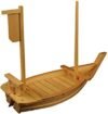 PLAT SUSHI MODEL BATEAU CARBONISÉ 60CM BAMBOU