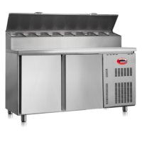 Saladette en inox 2 portes