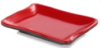 Assiette en forme de bambou, mélamine, noir et rouge, rectangulaire