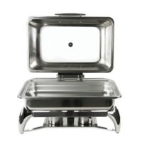 Chafing dish rectangulaire avec couvercle en verre Sunnex
