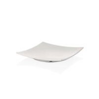 Plat carre avec effet pluie en melamine blanc model saku 31×3 cm