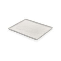 Plat rectangle en melamine de couleur blanche 17.7×32.5 cm