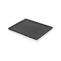 Plat rectangle en melamine de couleur noir 17.7×32.5 cm