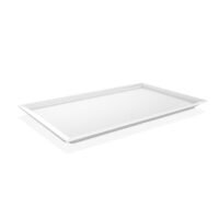 Plat rectangulaire en melamine couleur blanche 43x25x2 cm
