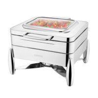 Chafing dish carré avec couvercle en verre Sunnex