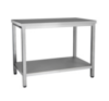 TABLE DE TRAVAIL CENTRAL EN INOX AVEC ETAGERE  PNH